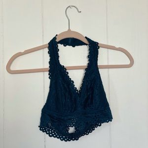 Aeropostale teal lace halter bralette